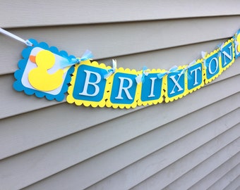 Rubber Ducky Name Banner, Rubber Duck Name Banner, Rubber Duck Birthday Decorations, Ducky Birthday, First Birthday, Ducky Baby Shower