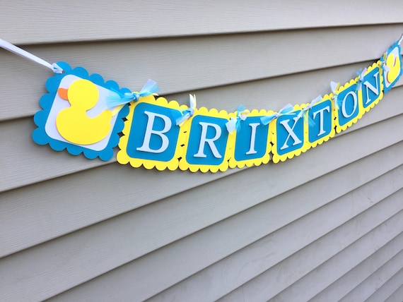 Rubber Ducky Name Banner, Rubber Duck Name Banner, Rubber Duck Birthday Decorations, Ducky Birthday, First Birthday, Ducky Baby Shower Il_570xn