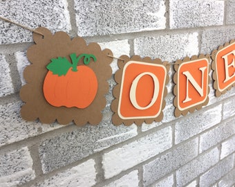 Pumpkin highchair banner, Pumpkin Banner, Pumpkin 1st birthday, little pumpkin decorations, fall photo prop, ONE banner, fall birthday