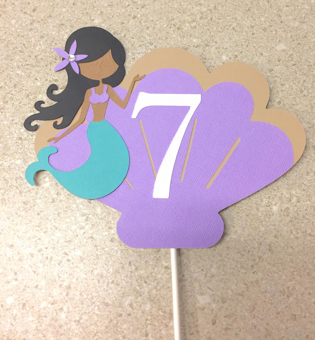 Mermaid Cake Topper African American Mermaid Cake Topper Etsy