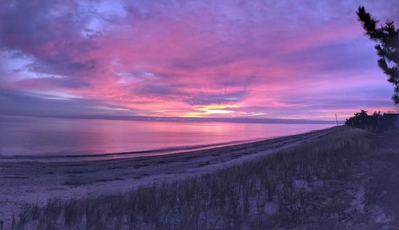 Wide Horizon, Purple Light | Sunrise Photography | Digital Print | Meditation Wall Art