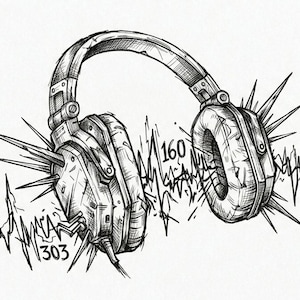 Headphones tattoo - Etsy 日本