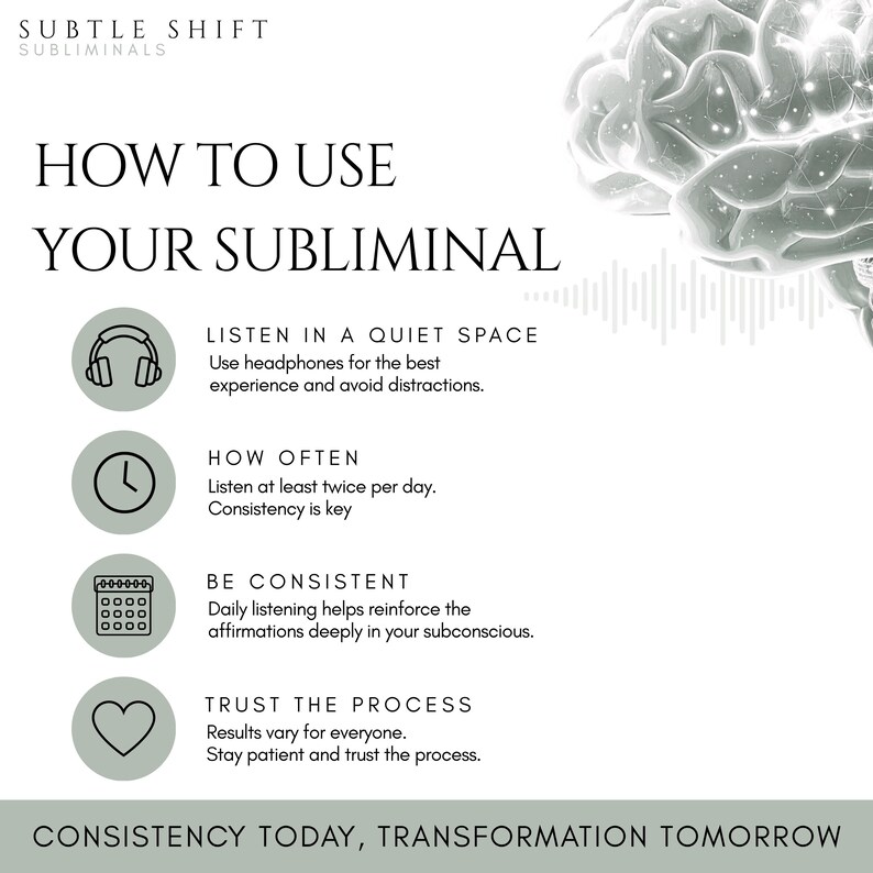 Custom Subliminal Audio | Digital Product | Positive Affirmations Made For You image 2