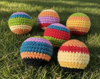 Juego de pelotas de malabares de ganchillo de colores, pelotas de footbag hechas a mano, juego retro para exteriores, pelota de malabares, juguete antiestrés, regalo para adolescentes