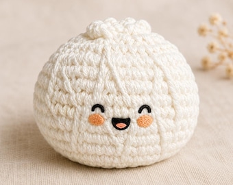Bonito saquito de ganchillo para jugar al hacky sack, pelota antiestrés hecha a mano, juguete de escritorio kawaii con forma de dumpling, pelota antiestrés suave, pequeño regalo para adolescentes y adultos.