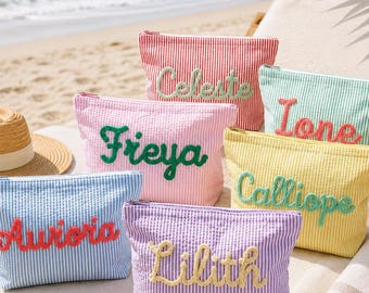 Neceser personalizado a rayas bordado – Neceser de aseo personalizado (25 x 6 x 17 cm)