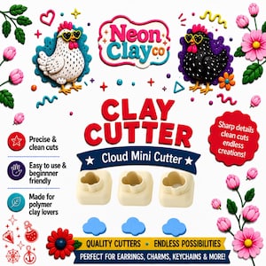 Cloud Mini Polymer Clay Cutter Set, Tiny Cloud Earring Cutter, Cute Sky Clay Tool, Kawaii Jewellery Making Supply