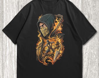 Mortal Kombat T-Shirt, Scorpion Shirt, Mortal Kombat Scorpion, Fighting Game Ninja Shirt, Retro Arcade Tee