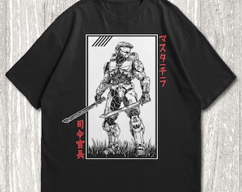 Master Chief Shirt, Halo Legends Anime Shirt, Master Chief Spartan Shirt, Master Chief Halo Shirt, Halo Robot Japanese Manga Tee