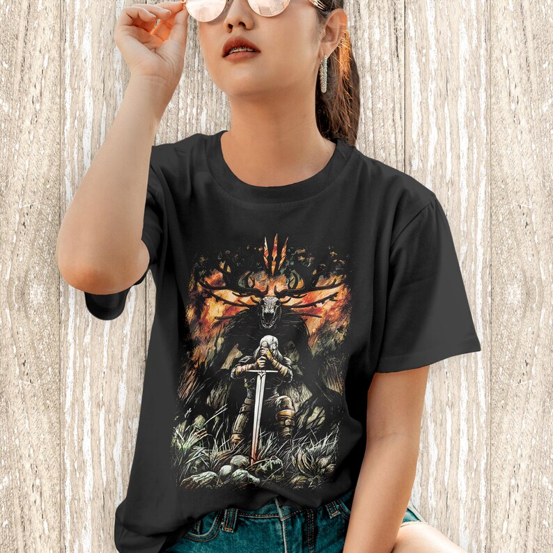 The Witcher Velen Wilderness-tröja, The Witcher Wild Hunt-t-shirt | Fantasy Gamer-present bild 2