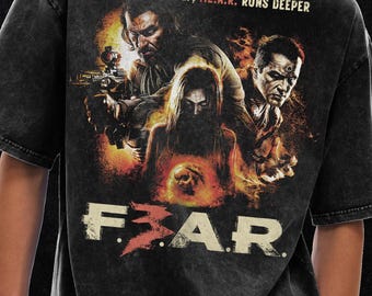 T-shirt Fear Alma Wade Point Man, Y2K Goth-shirt | Oversized T-shirt met acid wash, 250 gsm, grunge & goth streetwear, vintage gewassen T-shirt