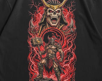 Sterblicher Kombat T-Shirt, Shao Kahn Shirt, Sterblicher Kombat Shao Kahn, Kampfspiel Ninja Shirt, Retro Arcade T-Shirt