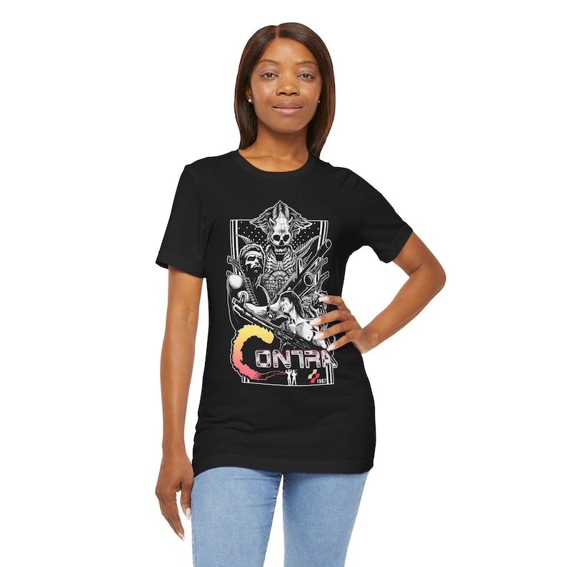 Retro Contra NES Spiel T-Shirt - 80er Jahre Classic Gaming Tee - Unisex T-Shirt Bild 12