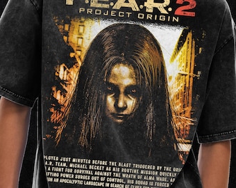 Fear 2 Origin Michael Becket Graphic T-shirt, Y2K Gothic, oversized T-shirt met acid wash - 250 gsm, grunge & goth streetwear, vintage gewassen T-shirt
