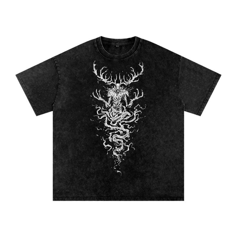 The Witcher Wild Hunt T-shirt | The Witcher Velen Wilderness Shirt, Fantasy Gamer Gift, Acid Wash Oversize T-Shirt, Grunge & Goth Streetwear image 9