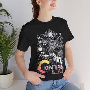 Retro Contra NES Spiel T-Shirt - 80er Jahre Classic Gaming Tee - Unisex T-Shirt Bild 5