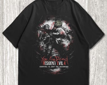 Retro jaren 90 Biohazard Resident Evil T-shirt, Leon Kennedy T-shirt, Resident Evil Horror Gaming T-shirt, cadeau voor vrouwen en mannen