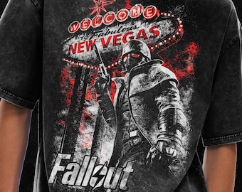 Shirt Wasteland Guardian, Fallout-shirt, T-shirt tv-show, oversized T-shirt met acid wash, 250 gsm, grunge & goth streetwear, vintage gewassen T-shirt