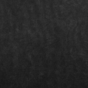 Peut inclure: Un tissu noir uni pr&eacute;sentant une texture finement c&ocirc;tel&eacute;e &agrave; la verticale. Le mat&eacute;riau affiche une palette de couleurs allant du gris anthracite fonc&eacute; au noir, avec des variations subtiles soulignant le tissage lin&eacute;aire et serr&eacute;.