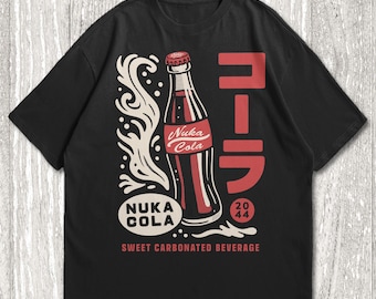 Gaming Nuka Cola gepersonaliseerd cadeau voor gamers T-shirt uniseks, op fall-out geïnspireerd shirt, videogamefans aangepast cadeau vintage grafisch T-shirt