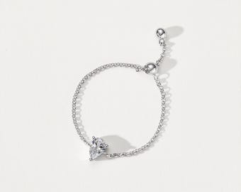 Nova Verstelbare Kettingring - Laboratoriumdiamant - 0,31 karaat - Peervormig - 14K Witgoud