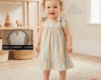 Baby Frock Dress Sewing Pattern, Baby Dress, Beginner Friendly, Easy Dress Pattern, Sleeveless Dress, Top Pattern, Instant PDF Download