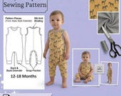 Baby Romper Sewing Pattern, Summer Romper, projector Pattern, Baby Clothes, Baby Overall, Jumpsuit, Beginner Sewing, Instant PDF Download