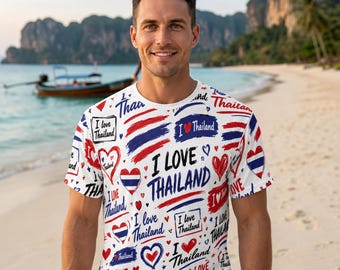 I Love Thailand Unisex Cut & Sew Tee (AOP)