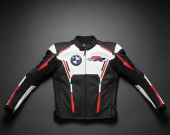 Handmade BMW Motorcycle Cowhide Leather Jacket, Designer Biker Jacket Motorbike Jacket Biker BMW Jacket