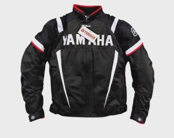 Handmade Yamaha Motorcycle Mesh Jacket, Designer Biker Style Jacket Mesh Jacket Mesh Fabric Jacket Summer Black Jacket