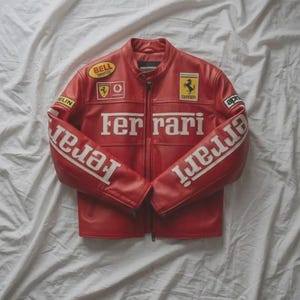 フェラーリ レザー ジャケット 赤 Ferrari Red Leather Jacket - Etsy