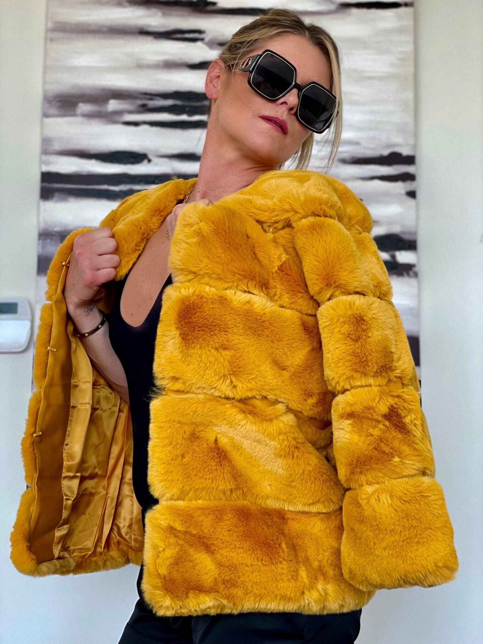 Fur outlet yellow jacket