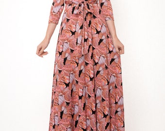 STELLA Wrap Style Dress with Butterfly Print