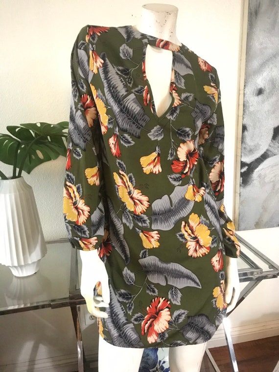 olive green shift dress
