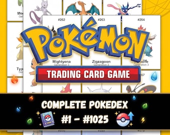 Pokémon National Pokédex 1-1025: Printable Binder Pages & Checklist Placeholders (Digital Download)