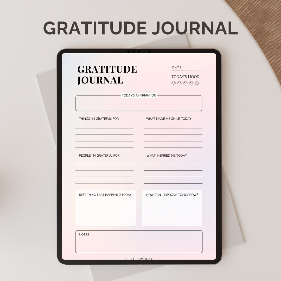 Daily Gratitude Journal Printable | Minimalist Gratitude Log | Instant ...
