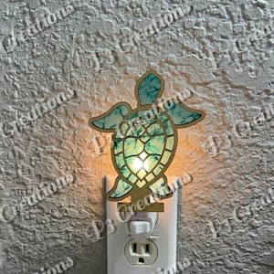 Luz de noche con forma de tortuga marina: luz de noche cortada con láser (solo archivo digital)