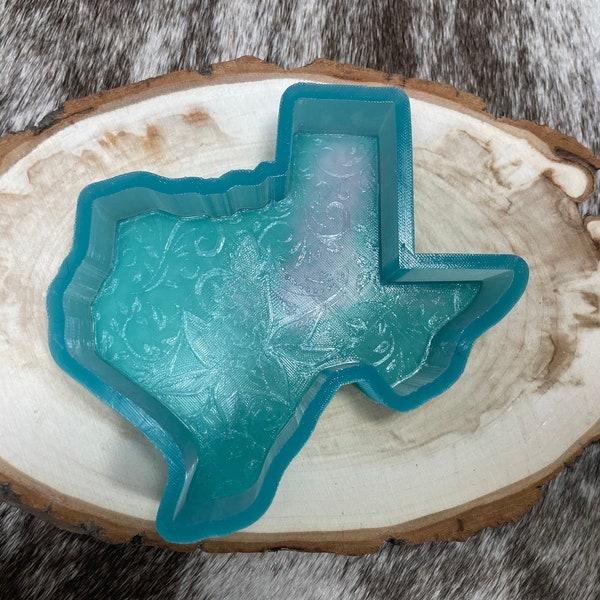 Leather Tooled Texas with Bluebonnet Freshie Mold