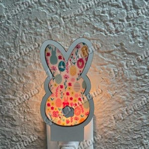 Bunny Nightlight-Luce notturna tagliata al laser (solo file digitale)