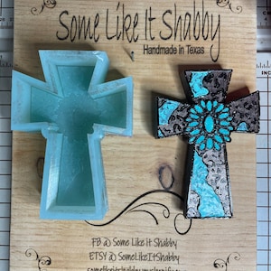 Squash Blossom and Leopard Cross Mold for Freshies, Soap, Resin, etc.