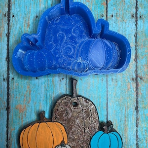 Leather Tooled Pumpkin Grouping Mold for Freshies, Soap, Resin, etc.