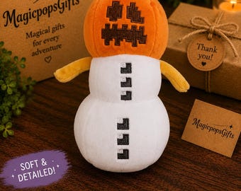 Snow Golem Plush Toy 18cm – Soft Stuffed Game Character Doll – Gaming Collectible Gift for Kids