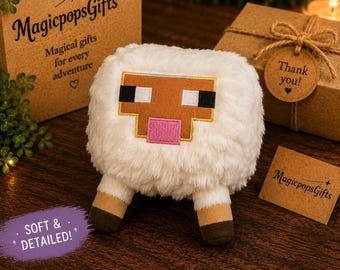 White Sheep Plush Toy 16cm – Soft Stuffed Animal Doll – Cute Farm Game Collectible Gift for Kids
