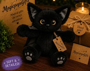 Cute Realistic Black Cat Plush Toy, Soft Kitty Stuffed Animal, Kawaii Cat Plushie Gift, Collectible Toy