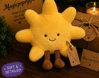 Sun Plush Pillow, Cute Sunshine Cushion Toy, Soft Kawaii Stuffed Pillow, Cozy Room Decor Gift