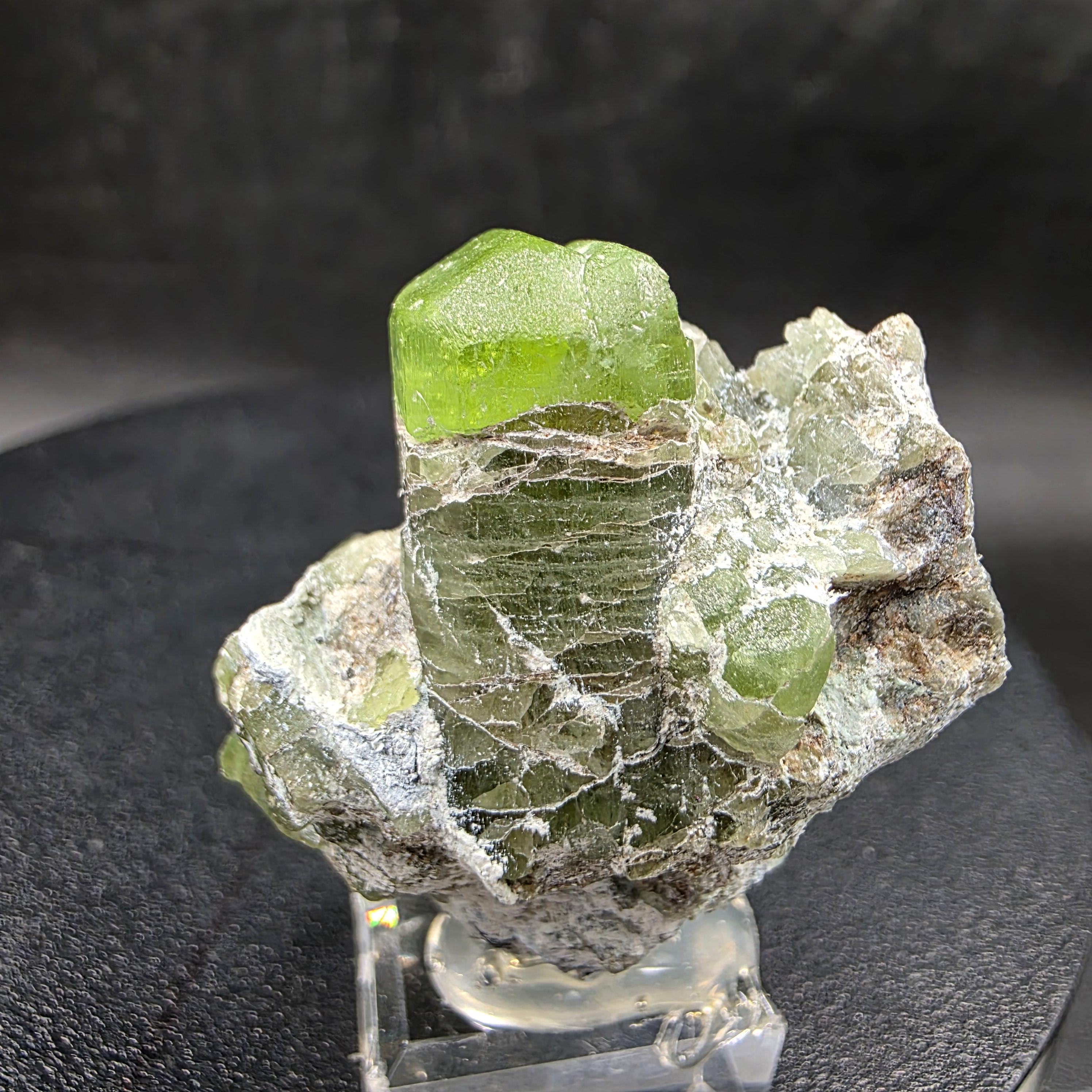 Natural Peridot Crystal Specimen | Gem Quality Green Peridot on Matrix (51g)