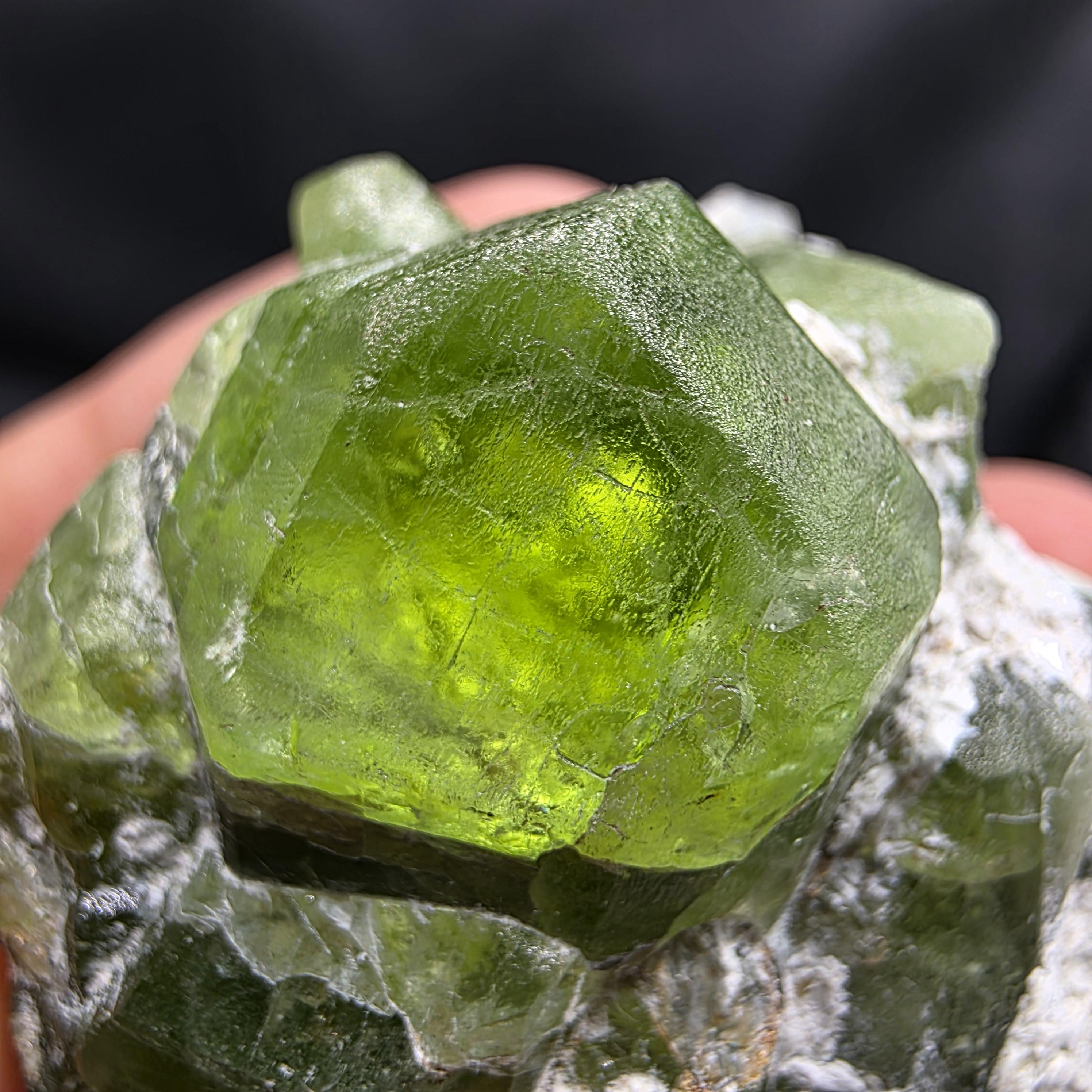 Natural Peridot Crystal Specimen Pakistan | Gem Quality Green Peridot on Matrix (35x38x24mm)