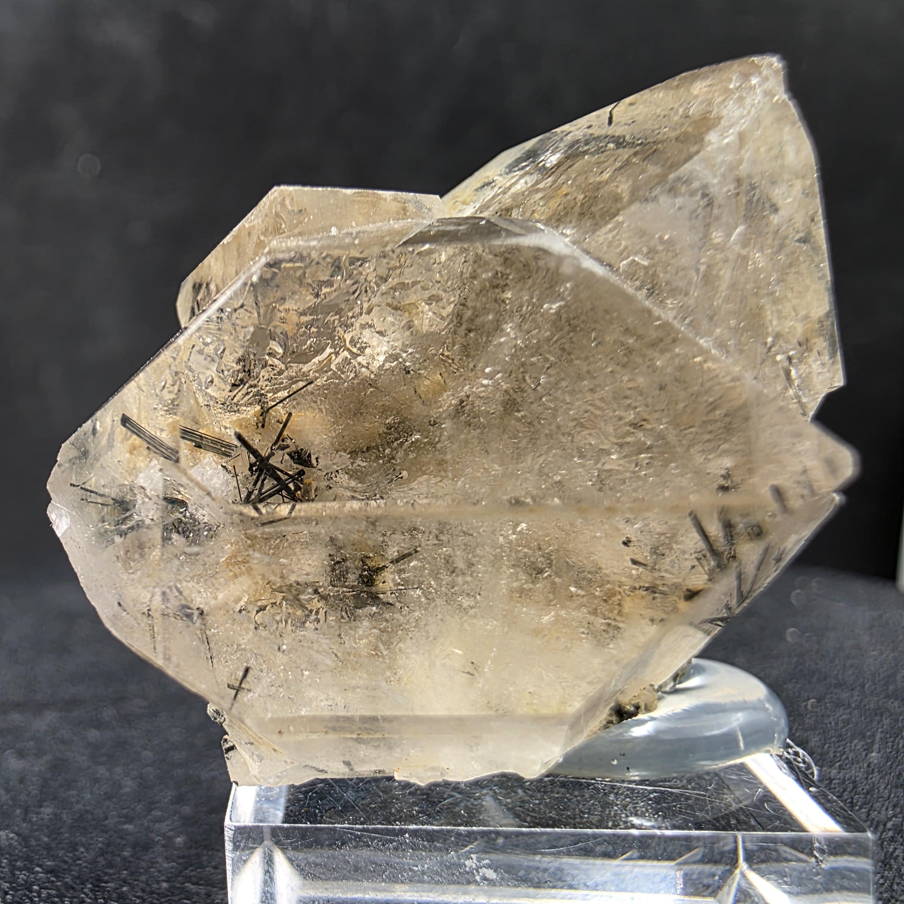 Zagi Mountain Rutilated Quartz Crystal, 24g Tabular Black Rutile Specimen, Pakistan Mineral Gwindel Quartz
