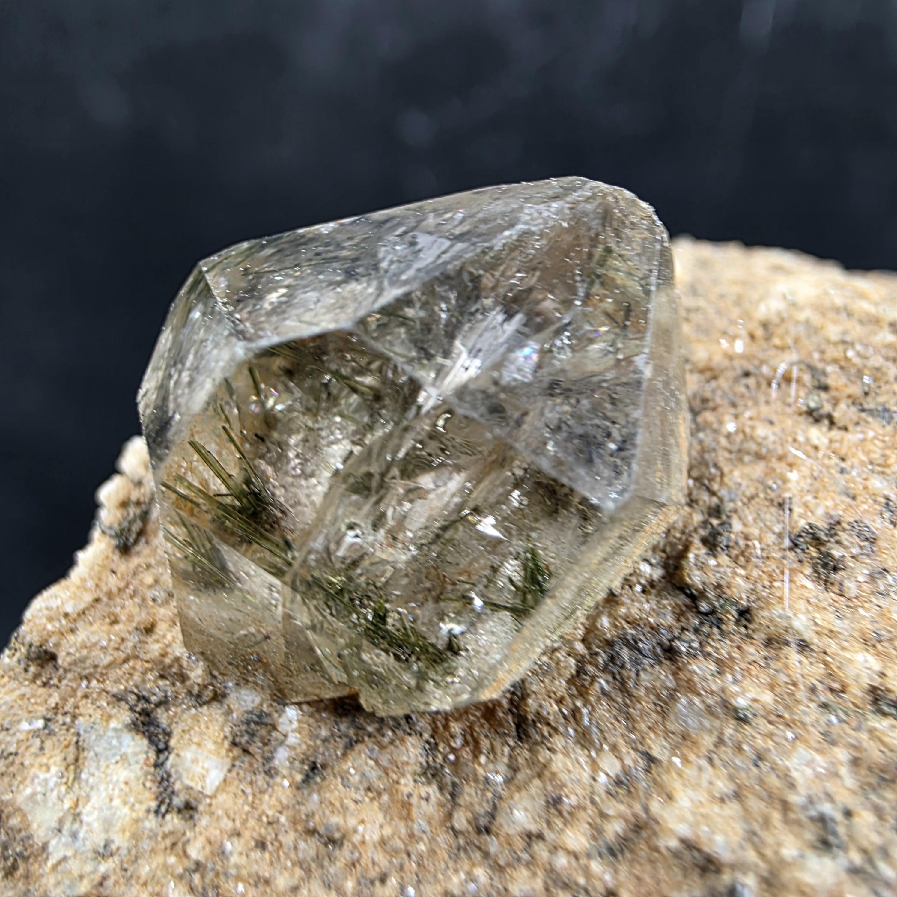 Zagi Mountain Rutilated Quartz Point, 87g Black Rutile Crystal Specimen