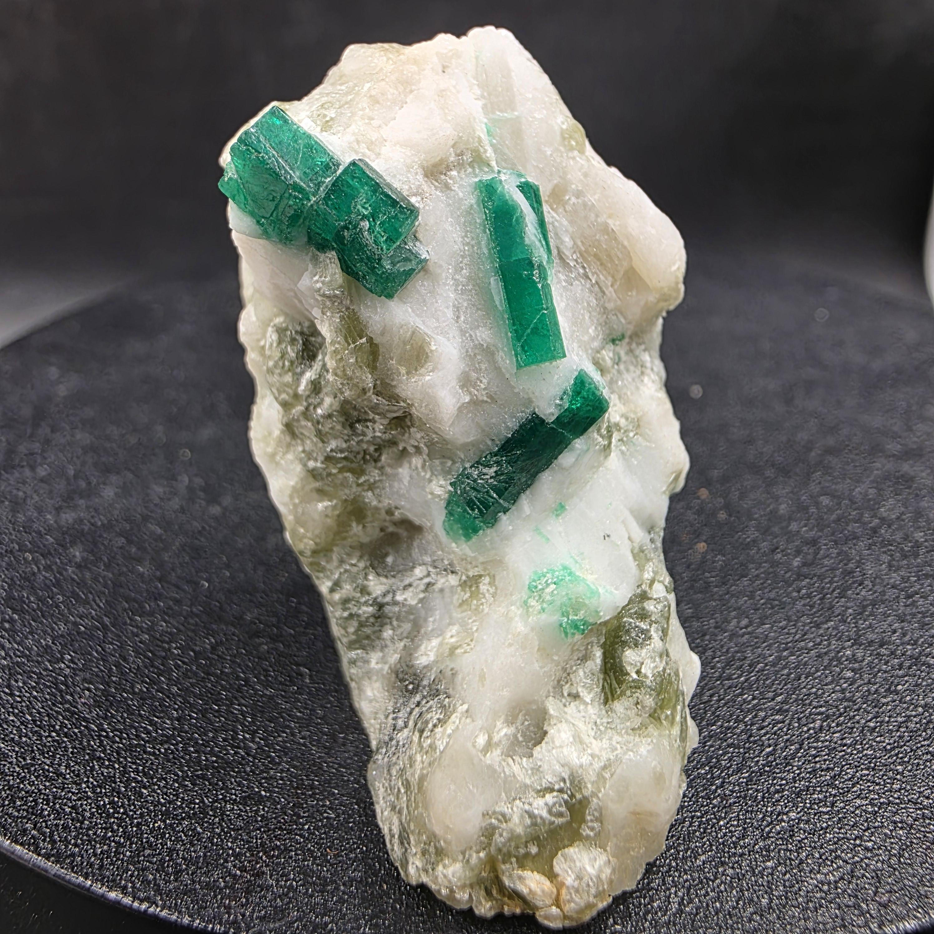 Natural Swat Emerald Crystal on Matrix  Pakistan Mineral Specimen (50g)